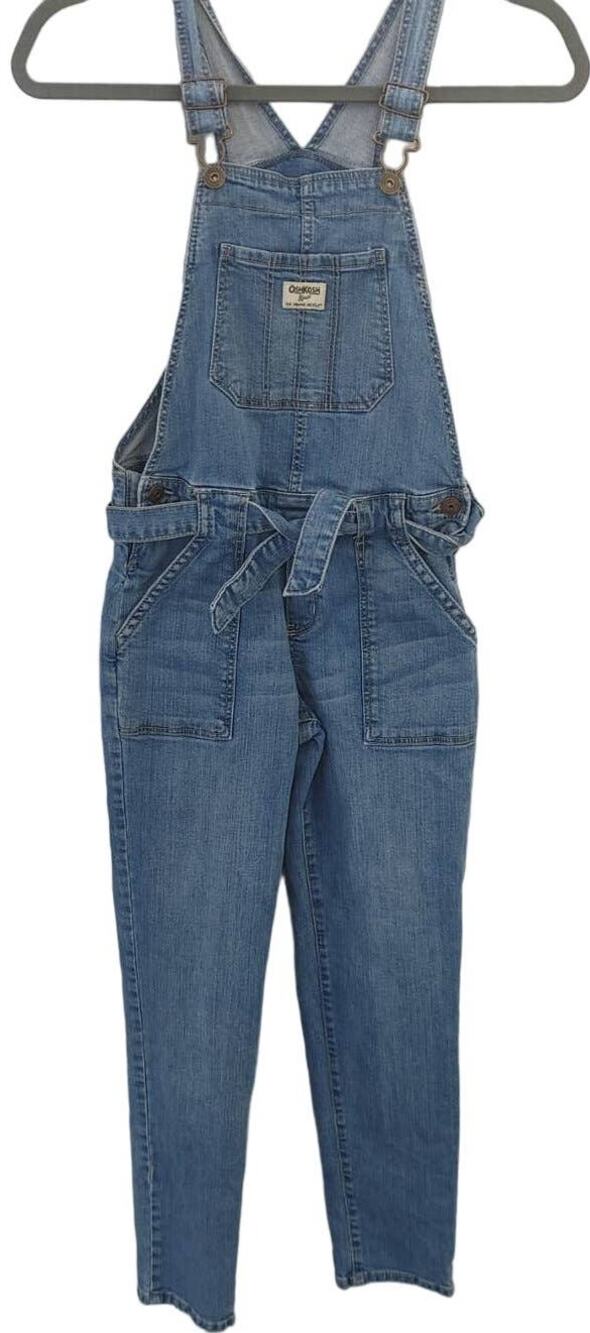 OshKosh Vestbak Girls Overalls Sz 12 12A Denim Jean